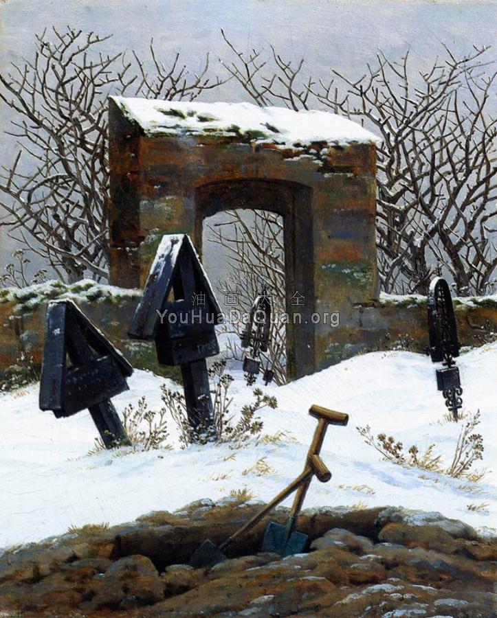Graveyard Under Snow - 卡斯帕尔·大卫·弗里德里希